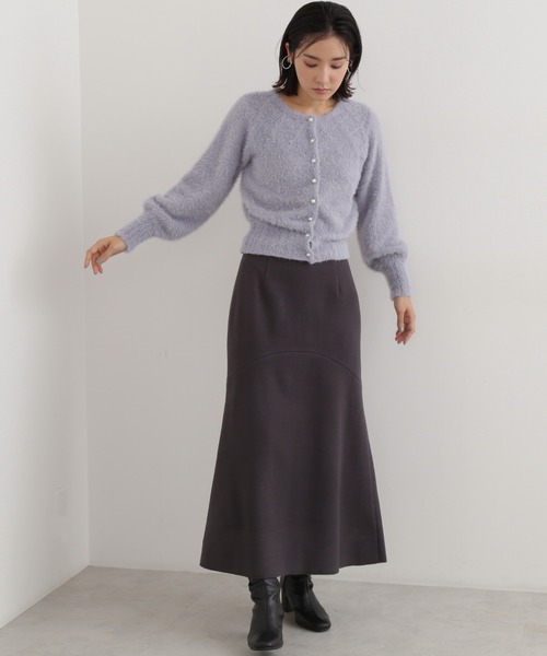 NATURAL BEAUTY BASIC(ナチュラルビューティーベーシック)の「メルトンライクマーメイドスカート(スカート・レディース・ピンク/イエロー/チャコールグレー・SMALL/MEDIUM)」の2枚目の写真