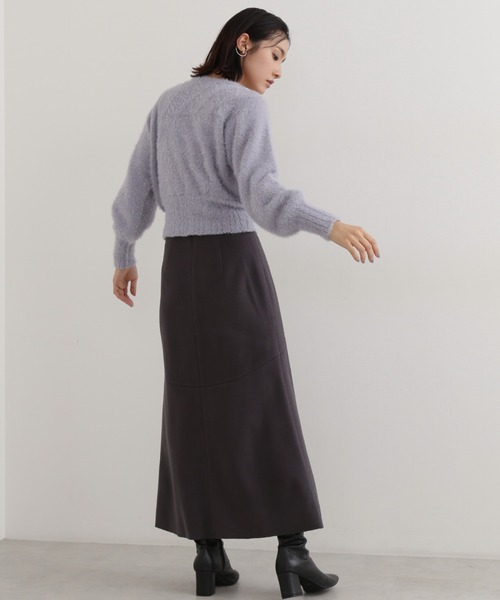 NATURAL BEAUTY BASIC(ナチュラルビューティーベーシック)の「メルトンライクマーメイドスカート(スカート・レディース・ピンク/イエロー/チャコールグレー・SMALL/MEDIUM)」の21枚目の写真