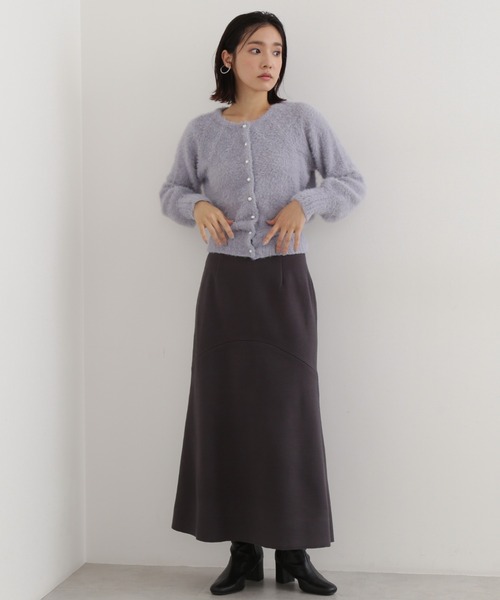 NATURAL BEAUTY BASIC(ナチュラルビューティーベーシック)の「メルトンライクマーメイドスカート(スカート・レディース・ピンク/イエロー/チャコールグレー・SMALL/MEDIUM)」の4枚目の写真