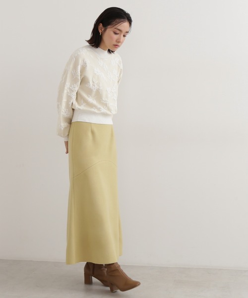 NATURAL BEAUTY BASIC(ナチュラルビューティーベーシック)の「メルトンライクマーメイドスカート(スカート・レディース・ピンク/イエロー/チャコールグレー・SMALL/MEDIUM)」の8枚目の写真