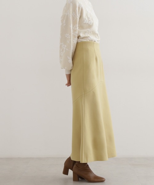 NATURAL BEAUTY BASIC(ナチュラルビューティーベーシック)の「メルトンライクマーメイドスカート(スカート・レディース・ピンク/イエロー/チャコールグレー・SMALL/MEDIUM)」の22枚目の写真