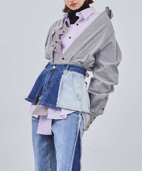 casane（カサネ）の「リメイクデニムサロン（ベルト・レディース・ブルー・FREE）」の3枚目の写真