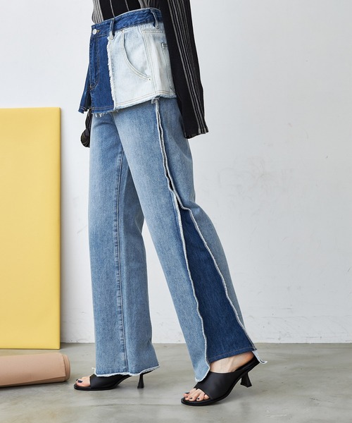 casane（カサネ）の「リメイクデニムサロン（ベルト・レディース・ブルー・FREE）」の16枚目の写真