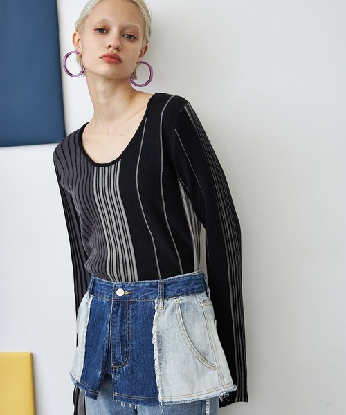 casane（カサネ）の「リメイクデニムサロン（ベルト・レディース・ブルー・FREE）」の14枚目の写真