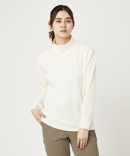 Go to by mizuno（ゴートゥーバイミズノ）の「ブレスサーモライトインナーハイネックシャツ（Tシャツ/カットソー・レディース・ネイビー/チャコールグレー×ブラック/チャコール/ホワイト/イエロー・M/L/S）」の2枚目の写真