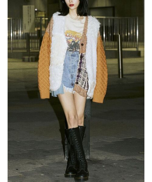 jouetie（ジュエティ）の「クレイジーファーベスト（ベスト・レディース・ブラック/アイボリー/その他1・MEDIUM）」の6枚目の写真