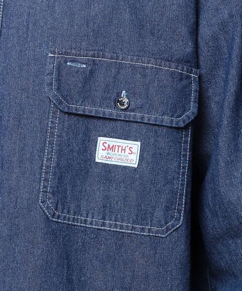 SMITH'S(スミス)の「SMITH'S(スミス)別注デニムワークシャツ(シャツ/ブラウス・メンズ・ネイビー・L/S/M/XL)」の9枚目の写真
