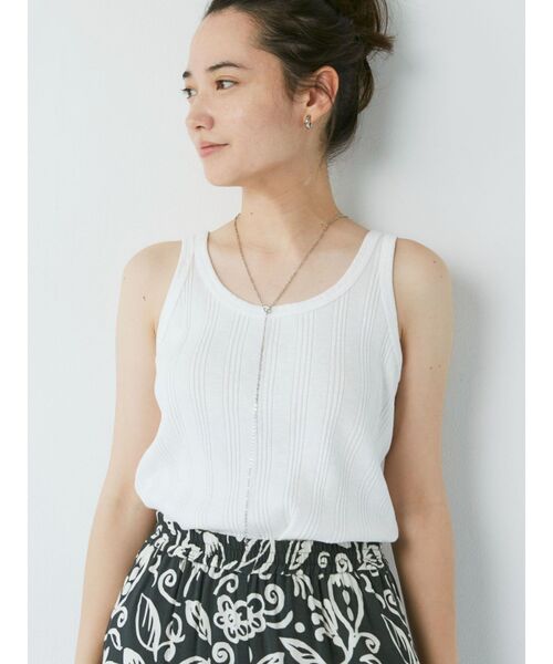 Ungrid（アングリッド）の「ランダムテレコタンクトップ（タンクトップ・レディース・チャコールグレー/ベージュ/オフホワイト/オレンジ/ミント・FREE）」の6枚目の写真