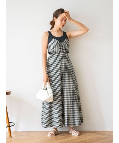 Ungrid（アングリッド）の「ランダムテレコタンクトップ（タンクトップ・レディース・チャコールグレー/ベージュ/オフホワイト/オレンジ/ミント・FREE）」の8枚目の写真