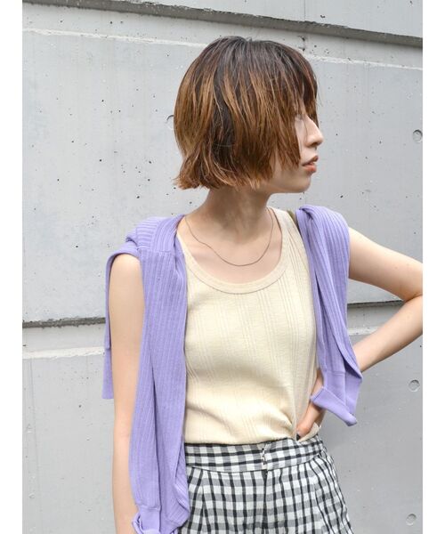 Ungrid（アングリッド）の「ランダムテレコタンクトップ（タンクトップ・レディース・チャコールグレー/ベージュ/オフホワイト/オレンジ/ミント・FREE）」の19枚目の写真