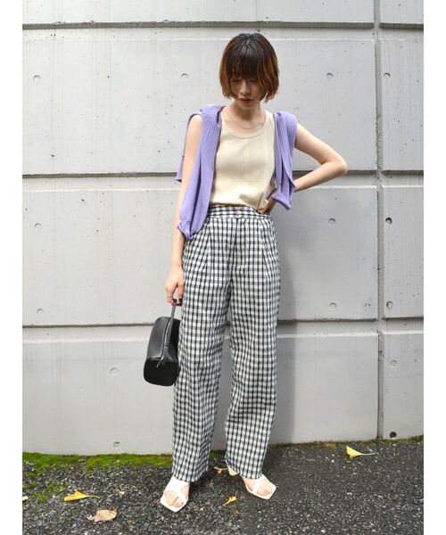 Ungrid（アングリッド）の「ランダムテレコタンクトップ（タンクトップ・レディース・チャコールグレー/ベージュ/オフホワイト/オレンジ/ミント・FREE）」の9枚目の写真