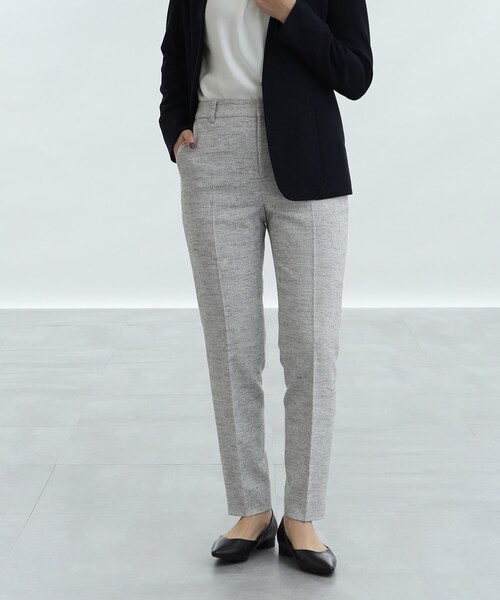 INDIVI（インディヴィ）の「◆【洗える／セレモニー】ツィードテーパードパンツ（その他パンツ・レディース・ブラック系3/ネイビー系3/ネイビー・36/38/40/19/03/13/15 /05）」の2枚目の写真