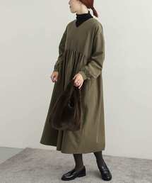 URBAN RESEARCH DOORS | Vネックギャザーワンピース(ワンピース)