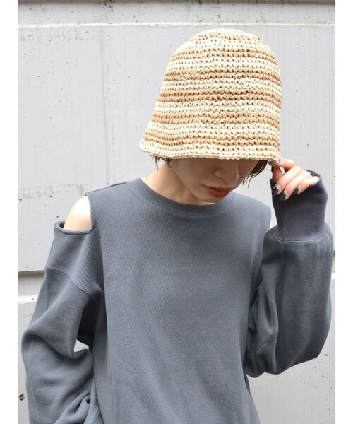 Ungrid（アングリッド）の「雑材ラインハット（ハット・レディース・ベージュ/ブラウン・FREE）」の7枚目の写真