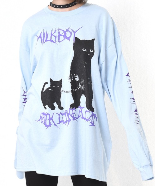MILKBOY(ミルクボーイ)の「CAT WALK L.S. TEE(Tシャツ/カットソー・メンズ・B/C/A・FREE)」の4枚目の写真