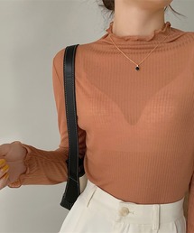 ボトルネックセミシアーカットソー