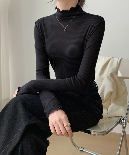 Jewelobe（ジュエローブ）の「ボトルネックセミシアーカットソー（Tシャツ/カットソー・レディース・ブルー/ブラック/グリーン/ホワイト/オレンジ・FREE）」の15枚目の写真