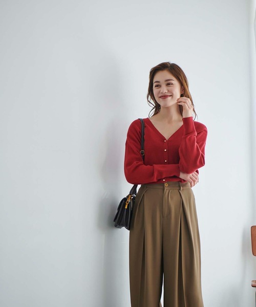 Edit Sheen（エディットシーン）の「2wayゴールドボタンニット（ニット/セーター・レディース・レッド/ピンク/ホワイト/ネイビー/ブルー・M）」の21枚目の写真