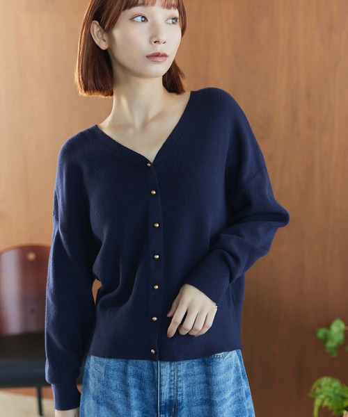 Edit Sheen（エディットシーン）の「2wayゴールドボタンニット（ニット/セーター・レディース・レッド/ピンク/ホワイト/ネイビー/ブルー・M）」の9枚目の写真