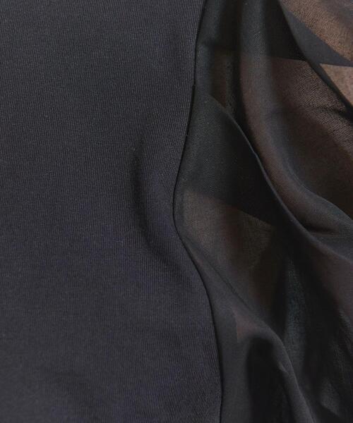 コットン天竺シアー5分袖カットソー-ウォッシャブル-