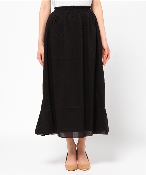 Spick & Span(スピックアンドスパン)の「スパンローン*テンジク リバーシブルマキシスカート。(スカート・レディース・ブラック/グリーン/アイボリー/キャメル・FREE)」の5枚目の写真