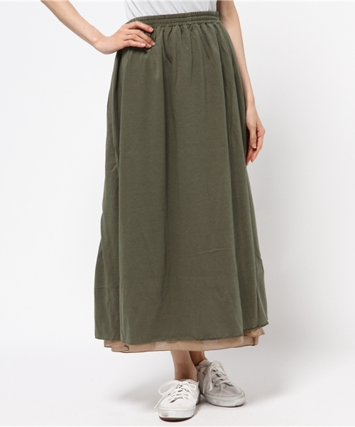 Spick & Span(スピックアンドスパン)の「スパンローン*テンジク リバーシブルマキシスカート。(スカート・レディース・ブラック/グリーン/アイボリー/キャメル・FREE)」の9枚目の写真