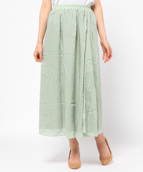 Spick & Span(スピックアンドスパン)の「スパンローン*テンジク リバーシブルマキシスカート。(スカート・レディース・ブラック/グリーン/アイボリー/キャメル・FREE)」の17枚目の写真
