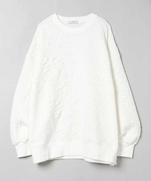 JEANASIS（ジーナシス）の「ジャガードウラケドッキングプルオーバー/189204（スウェット・レディース・ホワイト/スミクロ・FREE）」の2枚目の写真