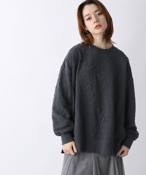 JEANASIS（ジーナシス）の「ジャガードウラケドッキングプルオーバー/189204（スウェット・レディース・ホワイト/スミクロ・FREE）」の6枚目の写真