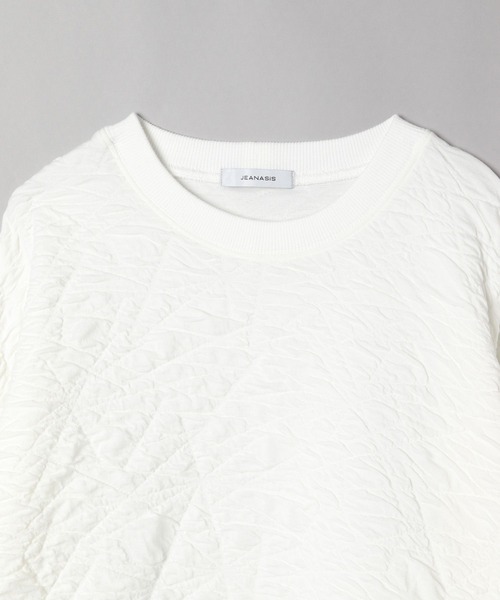 JEANASIS（ジーナシス）の「ジャガードウラケドッキングプルオーバー/189204（スウェット・レディース・ホワイト/スミクロ・FREE）」の4枚目の写真