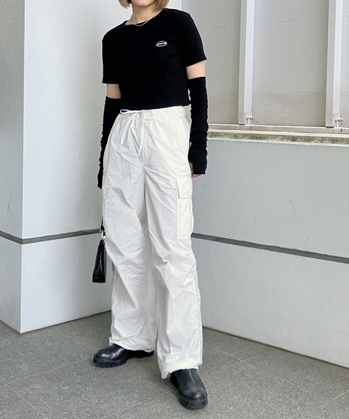 Snap club(スナップクラブ)の「【Snap club】ナイロンミリタリーカーゴパンツ(その他パンツ・レディース・ブラック/チャコールグレー/ホワイト・FREE)」の9枚目の写真