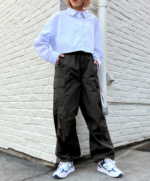 Snap club(スナップクラブ)の「【Snap club】ナイロンミリタリーカーゴパンツ(その他パンツ・レディース・ブラック/チャコールグレー/ホワイト・FREE)」の15枚目の写真