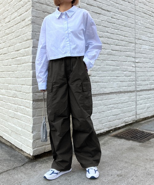 Snap club(スナップクラブ)の「【Snap club】ナイロンミリタリーカーゴパンツ(その他パンツ・レディース・ブラック/チャコールグレー/ホワイト・FREE)」の16枚目の写真