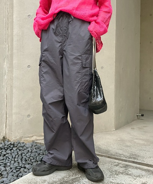 Snap club(スナップクラブ)の「【Snap club】ナイロンミリタリーカーゴパンツ(その他パンツ・レディース・ブラック/チャコールグレー/ホワイト・FREE)」の18枚目の写真