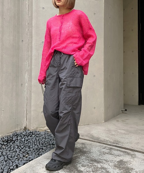 Snap club(スナップクラブ)の「【Snap club】ナイロンミリタリーカーゴパンツ(その他パンツ・レディース・ブラック/チャコールグレー/ホワイト・FREE)」の22枚目の写真