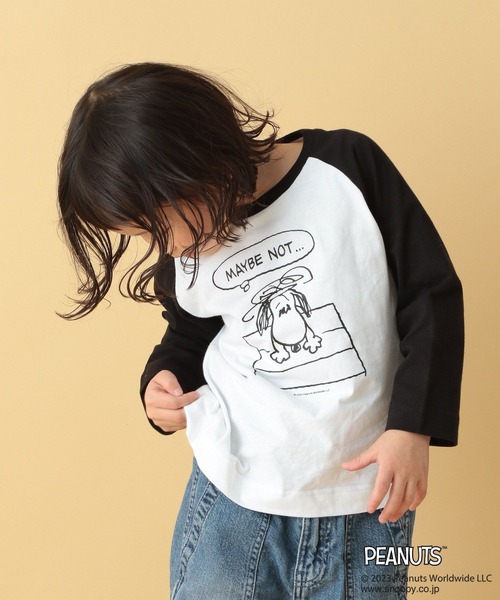 TRAVEL（トラベル）の「【PEANUTS】ラグランロンT(KIDS)　186666（Tシャツ/カットソー・キッズ・グレー/ブラック・SMALL/MEDIUM）」の15枚目の写真