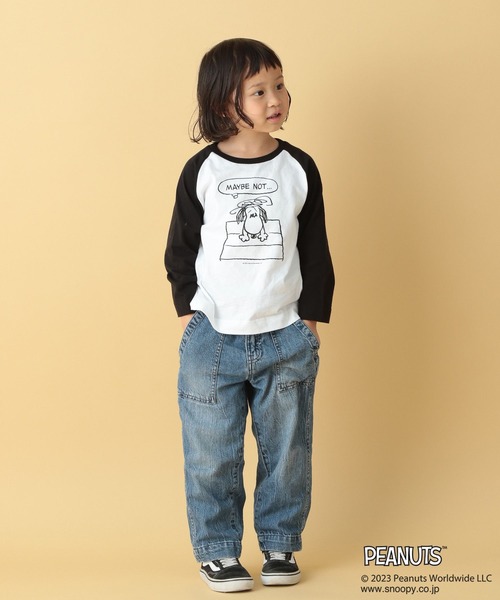 TRAVEL（トラベル）の「【PEANUTS】ラグランロンT(KIDS)　186666（Tシャツ/カットソー・キッズ・グレー/ブラック・SMALL/MEDIUM）」の11枚目の写真
