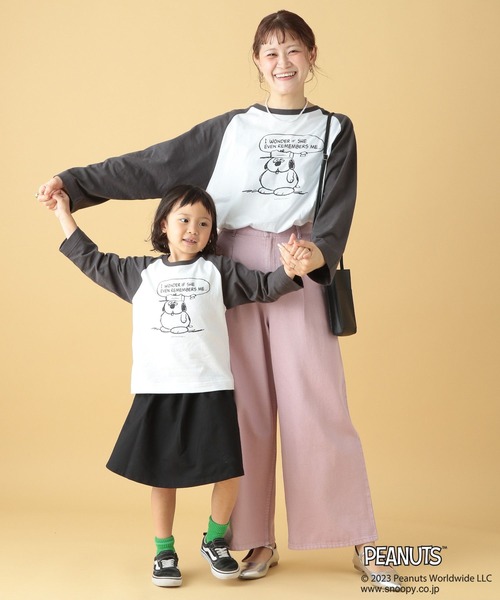 TRAVEL（トラベル）の「【PEANUTS】ラグランロンT(KIDS)　186666（Tシャツ/カットソー・キッズ・グレー/ブラック・SMALL/MEDIUM）」の18枚目の写真