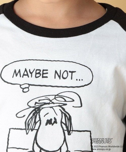 TRAVEL（トラベル）の「【PEANUTS】ラグランロンT(KIDS)　186666（Tシャツ/カットソー・キッズ・グレー/ブラック・SMALL/MEDIUM）」の22枚目の写真