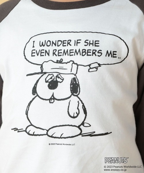 TRAVEL（トラベル）の「【PEANUTS】ラグランロンT(KIDS)　186666（Tシャツ/カットソー・キッズ・グレー/ブラック・SMALL/MEDIUM）」の19枚目の写真