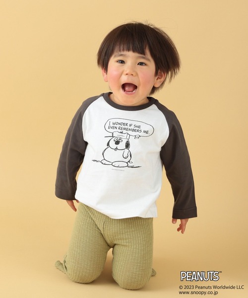 TRAVEL（トラベル）の「【PEANUTS】ラグランロンT(KIDS)　186666（Tシャツ/カットソー・キッズ・グレー/ブラック・SMALL/MEDIUM）」の21枚目の写真