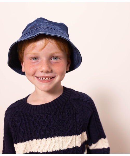 PETIT BATEAU（プチバトー）の「デニムクロシェ（ハット・キッズ・ブルー系その他・4YEAR/8YEAR/12YEAR）」の3枚目の写真