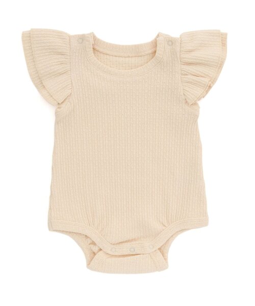 Ampersand（アンパサンド）の「【premier】フリル袖ボディースーツ（ロンパース・キッズ・クリーム/オフホワイト/ピンク・60/70/80）」の2枚目の写真