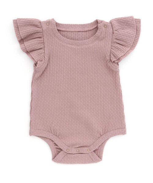 Ampersand（アンパサンド）の「【premier】フリル袖ボディースーツ（ロンパース・キッズ・クリーム/オフホワイト/ピンク・60/70/80）」の3枚目の写真