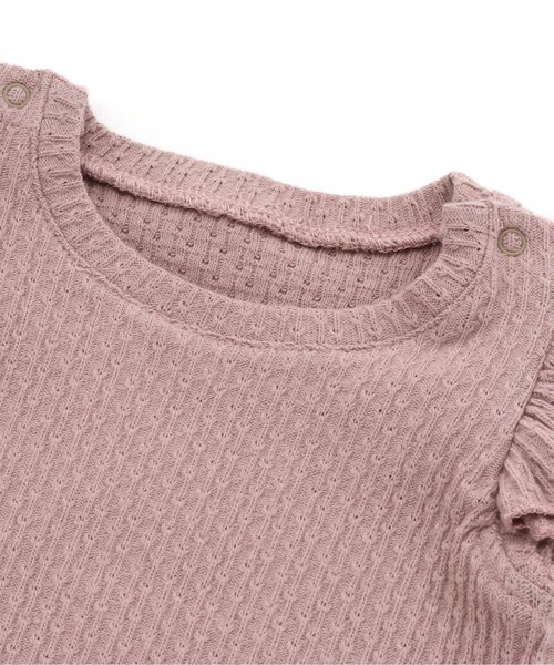 Ampersand（アンパサンド）の「【premier】フリル袖ボディースーツ（ロンパース・キッズ・クリーム/オフホワイト/ピンク・60/70/80）」の8枚目の写真