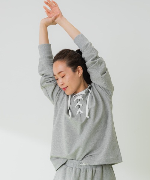 URBAN RESEARCH Sonny Label（アーバンリサーチサニーレーベル）の「SLAB Lace up Hoodie（パーカー・レディース・ブルー/グレー系その他・FREE）」の2枚目の写真