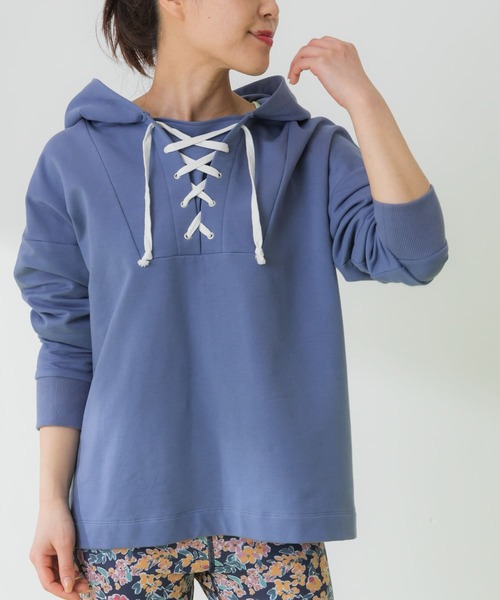 URBAN RESEARCH Sonny Label（アーバンリサーチサニーレーベル）の「SLAB Lace up Hoodie（パーカー・レディース・ブルー/グレー系その他・FREE）」の7枚目の写真
