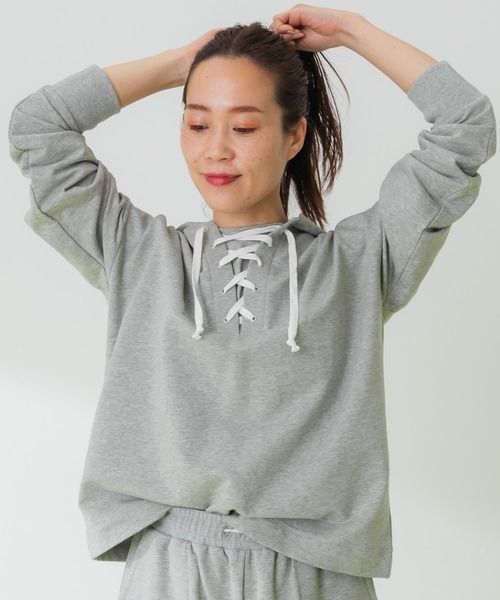 URBAN RESEARCH Sonny Label（アーバンリサーチサニーレーベル）の「SLAB Lace up Hoodie（パーカー・レディース・ブルー/グレー系その他・FREE）」の16枚目の写真