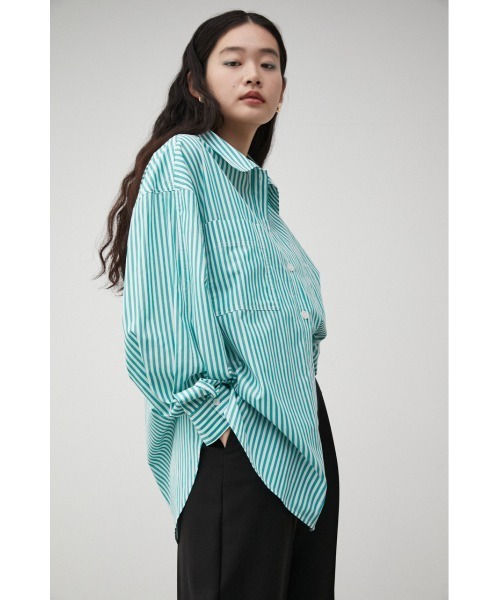 AZUL by moussy（アズールバイマウジー）の「RELATECH COTTON LOOSE SHIRT/リラテックコットンルースシャツ（シャツ/ブラウス・レディース・グリーン系その他/ブルー系その他/ピンク系その他/ブルー系その他3/オフホワイト・SMALL/MEDIUM）」の16枚目の写真