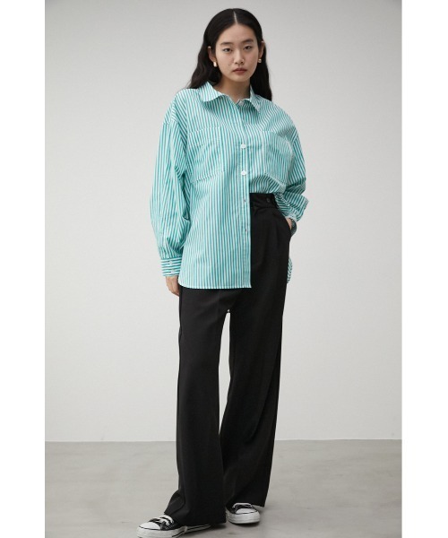 AZUL by moussy（アズールバイマウジー）の「RELATECH COTTON LOOSE SHIRT/リラテックコットンルースシャツ（シャツ/ブラウス・レディース・グリーン系その他/ブルー系その他/ピンク系その他/ブルー系その他3/オフホワイト・SMALL/MEDIUM）」の17枚目の写真